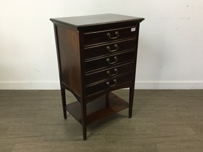 Lot 765 - MAHOGANY MUSIC CABINET