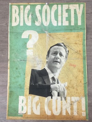 Lot 339 - * BILLY CHILDISH (BRITISH, BORN 1969), TWO 'BIG SOCIETY' DISTRESSED FIELD POSTERS