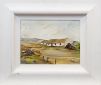 Lot 333 - T KELLY, RURAL COTTAGES oil on canvas, signed...