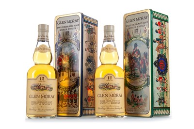 Lot 196 - 2 BOTTLES OF GLEN MORAY 12 YEAR OLD HIGHLAND REGIMENTS