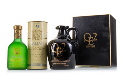 Lot 197 - MORRISON BOWMORE QE2 DECANTER 75CL AND WALLACE LIQUEUR 35CL