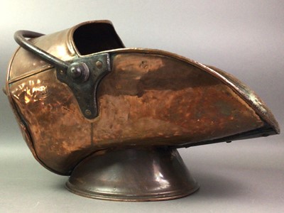 Lot 30 - VICTORIAN COPPER LOG SCUTTLE