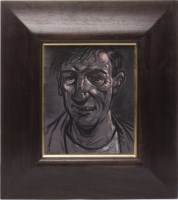 Lot 336 - * PETER HOWSON OBE, IN THE SHADOWS pastel on...
