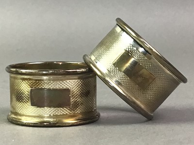 Lot 23 - PAIR OF ELIZABETH II SILVER NAPKIN RINGS