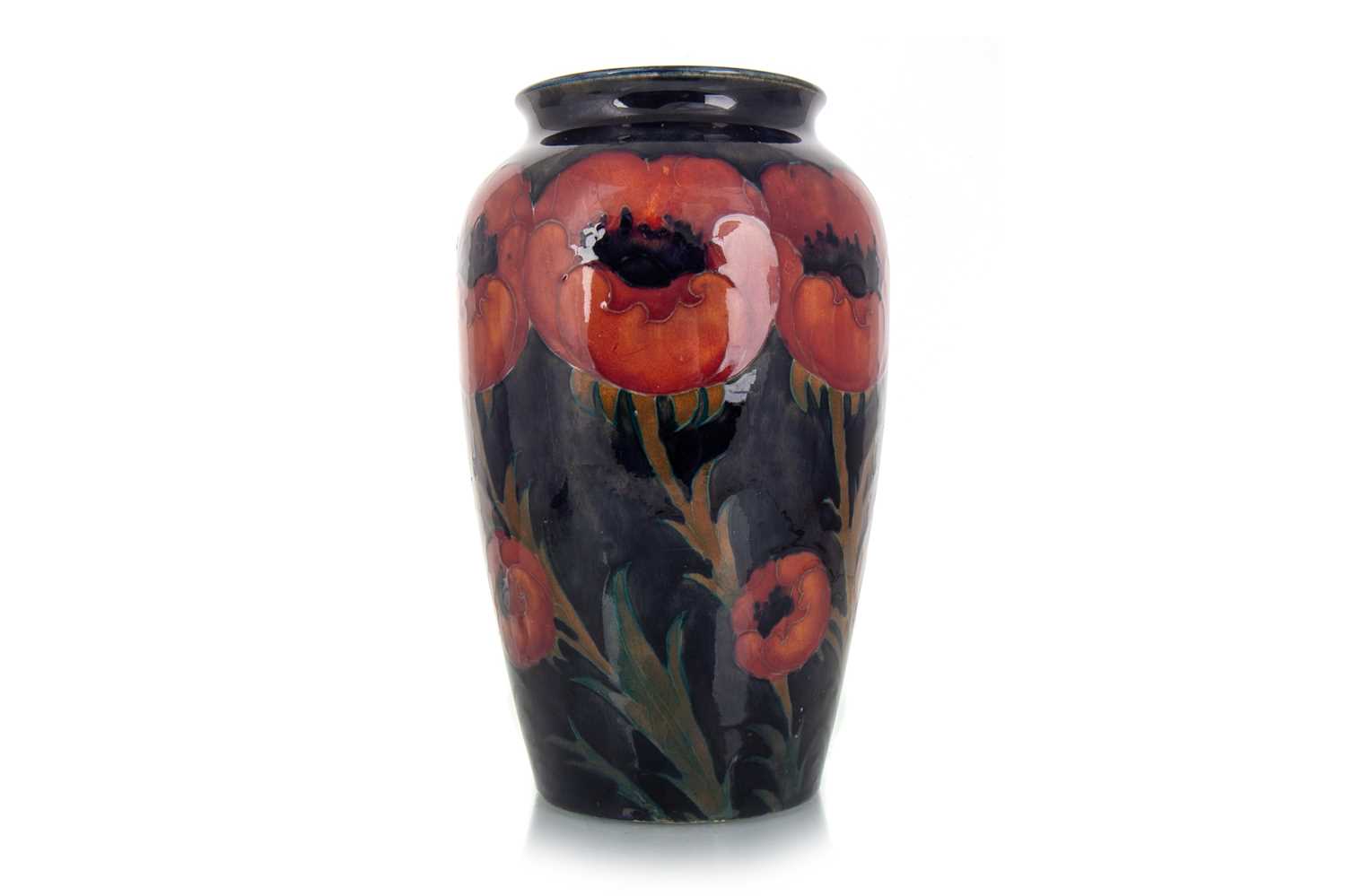 Lot 366 - WILLIAM MOORCROFT, 'BIG POPPY' PATTERN VASE