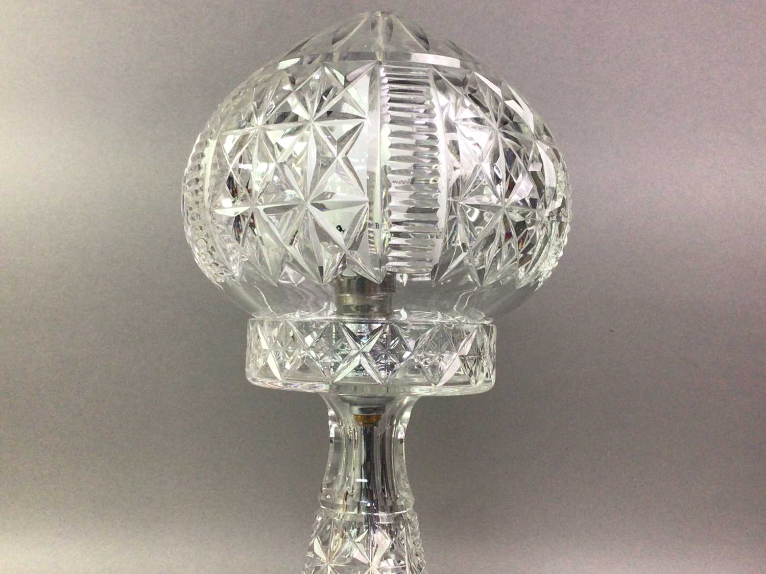 Lot 88 - COLLECTION OF FOUR CLEAR GLASS TABLE LAMPS