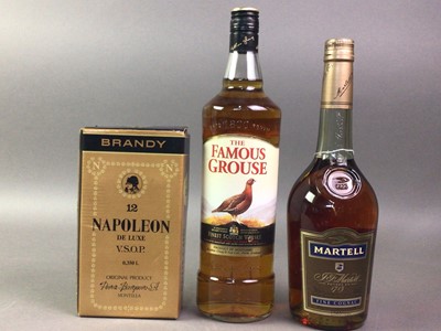 Lot 63 - FAMOUS GROUSE 1L, MARTELL VS AND NAPOLEON VSOP 37.5CL