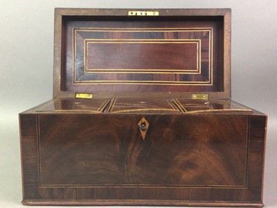 Lot 42 - MAHOGANY TEA CADDY