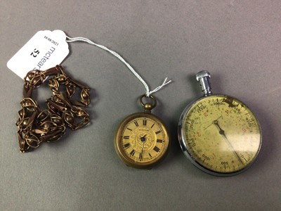 Lot 52 - VICTORIAN FOB WATCH