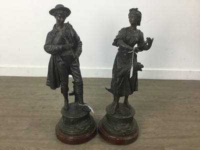 Lot 356 - PAIR OF SPELTER FIGURES