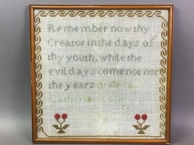 Lot 164 - 19TH CENTURY NEEDLEWORK SAMPLER