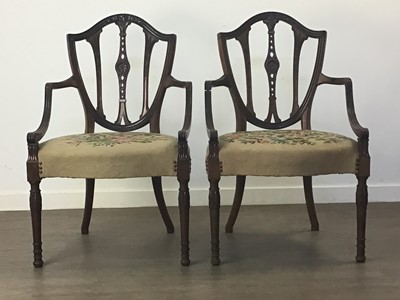 Lot 659 - PAIR OF EDWARDIAN ELBOW CHAIRS