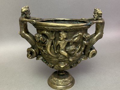 Lot 250A - VICTORIAN PARCEL GILT SIDE URN
