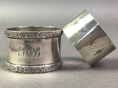 Lot 167 - COLLECTION OF SILVER NAPKIN RINGS