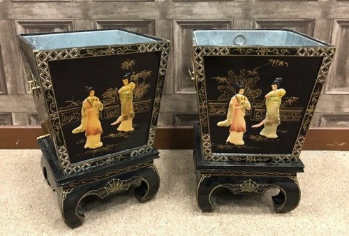 Lot 208 - MID 20TH CENTURY PAIR OF CHINESE LACQUERED...