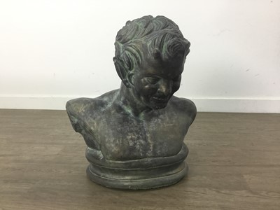 Lot 125 - BRONZED BUST OF A MALE