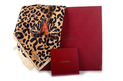 Lot 215 - CARTIER, LEOPARD PRINT SILK SCARF