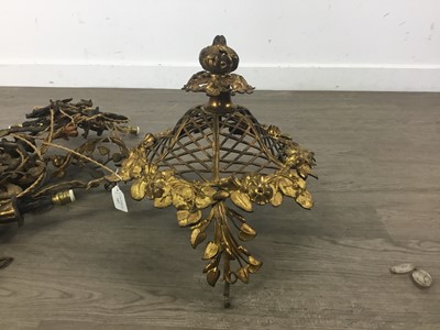 Lot 747 - GILDED CAST METAL CHANDELIER