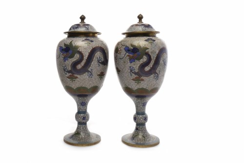 Lot 218 - PAIR OF EARLY 20TH CENTURY CHINESE CLOISONNE...