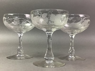 Lot 253 - COLLECTION OF GLASS CHAMPAGNE COUPES