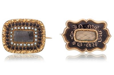 Lot 737 - TWO IMPRESSIVE MOURNING BROOCHES