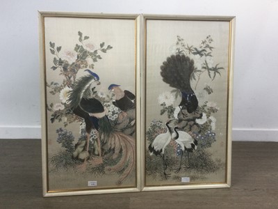 Lot 1120 - PAIR OF CHINESE WATERCOLOURS ON SILK