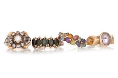 Lot 776 - FOUR GEM SET RINGS