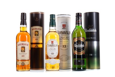 Lot 33 - ABERLOUR 10 YEAR OLD, GLENFIDDICH 12 YEAR OLD AND TAMNAVULIN 12 YEAR OLD