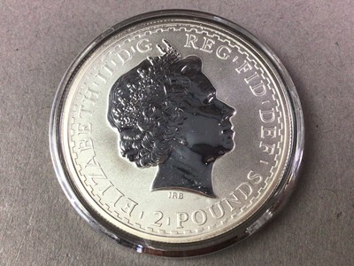 Lot 308 - FIVE Q.E. II BRITANNIA TWO POUND COINS