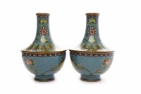 Lot 239 - PAIR OF 20TH CENTURY CHINESE CLOISONNE VASES...