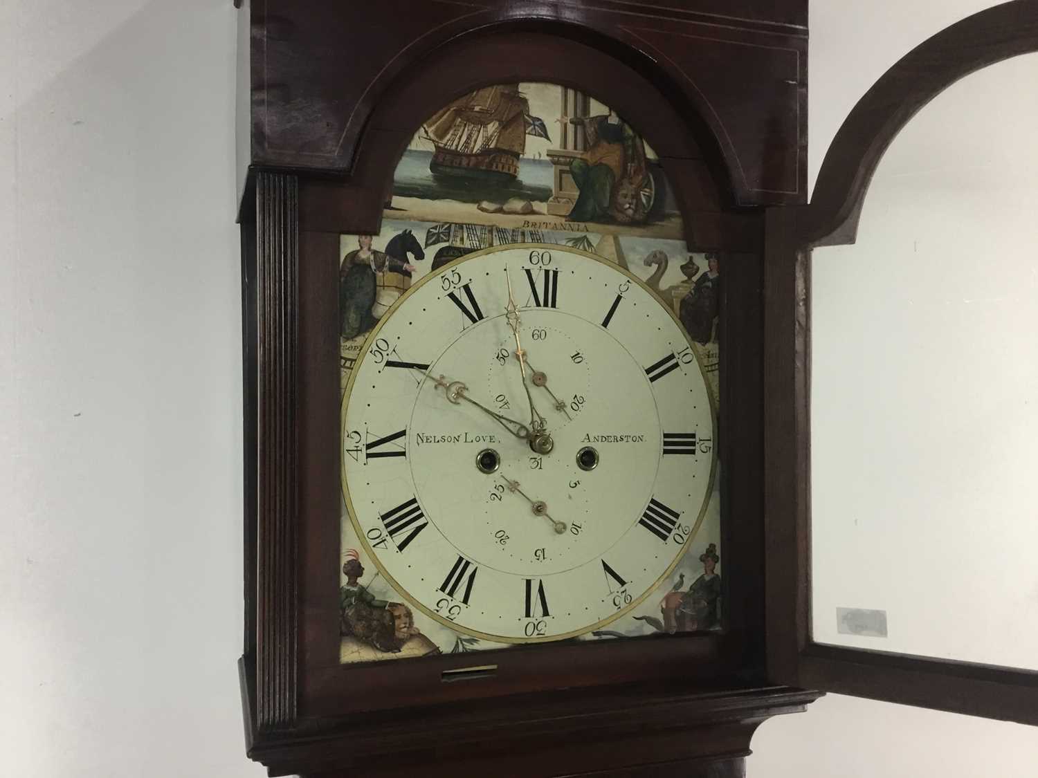 Lot 599 - NELSON LOVE OF ANDERSTON, MAHOGANY LONGCASE CLOCK