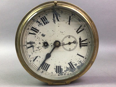 Lot 376 - BRASS SHIPS PORTHOLE CLOCK