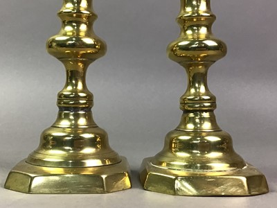 Lot 394 - PAIR OF VICTORIAN BRASS CANDLESTICKS