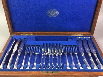 Lot 400 - SET OF VICTORIAN SILVER PLATED DESSERT CUTLERY