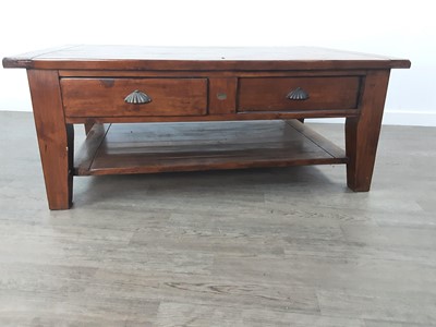 Lot 498 - LARGE MODERN HARDWOOD COFFEE TABLE