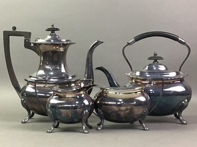 Lot 455 - WALKER & HALL SILVER PLATED FIVE PIECE TEA SERVICE