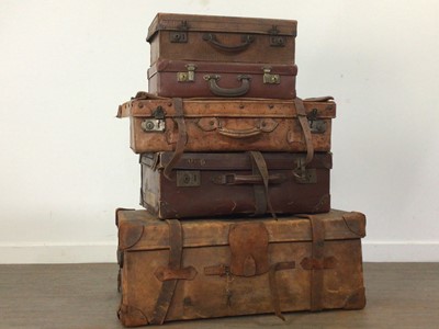 Lot 454 - LEATHER SUITCASE