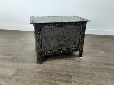 Lot 378 - ARTS & CRAFTS HAMMERED STEEL COAL BIN