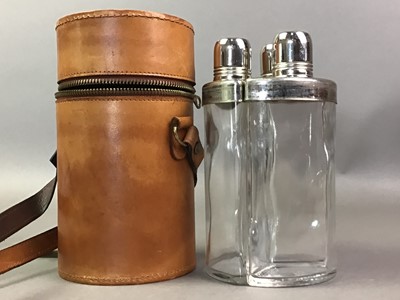 Lot 566 - TRIPLE TRAVELLING SPIRIT FLASK