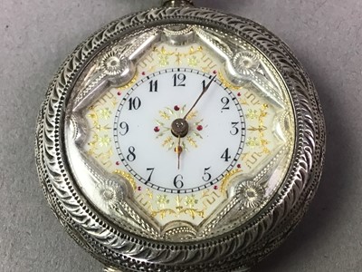 Lot 569 - 19TH CENTURY SWISS FOB WATCH