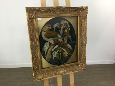 Lot 575 - VICTORIAN WOOLWORK PANEL