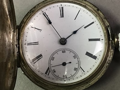 Lot 582 - AMERICAN SILVER HUNTER CASED POCKET WATCH