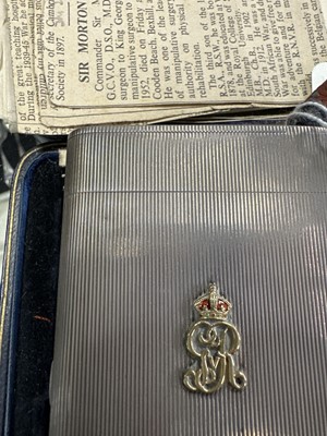 Lot 242 - ROYAL INTEREST, GEORGE V SILVER PRESENTATION COMBINATION CIGARETTE/VESTA CASE