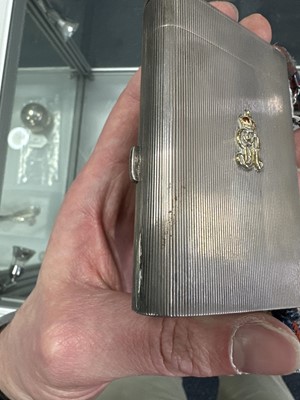 Lot 242 - ROYAL INTEREST, GEORGE V SILVER PRESENTATION COMBINATION CIGARETTE/VESTA CASE