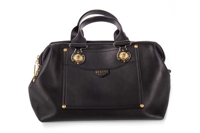 Lot 249 - VERSUS BY VERSACE, BLACK LEATHER HANDBAG