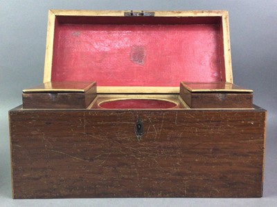 Lot 599 - 19TH CENTURY PLUM PUDDING MAHOGANY TEA CADDY