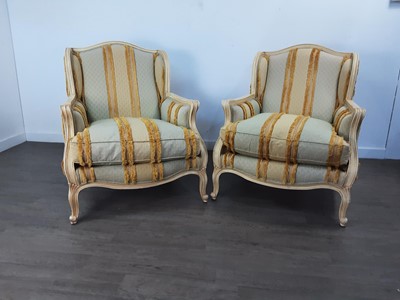 Lot 564 - PAIR OF FRENCH STYLE ARMCHAIRS