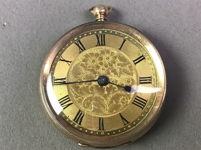 Lot 642 - FOURTEEN CARAT YELLOW GOLD OPEN FACED FOB WATCH