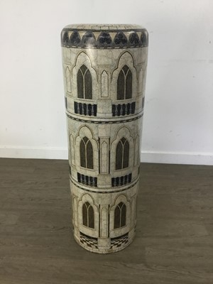 Lot 387 - TESSELATED STONE-EFFECT PILLAR IN THE MANNER OF FORNASETTI