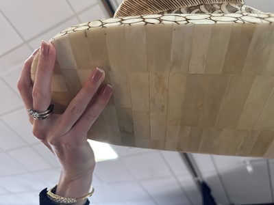 Lot 1135 - LARGE JAPANESE CARVED BONE OKIMONO 'CARP' FIGURE GROUP